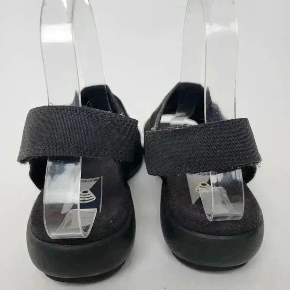 Ecco Black Suede Peep Toe Sandals - 6 - Picture 7 of 9